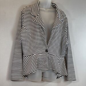Freedom Black White Striped Women's Blazer NWT